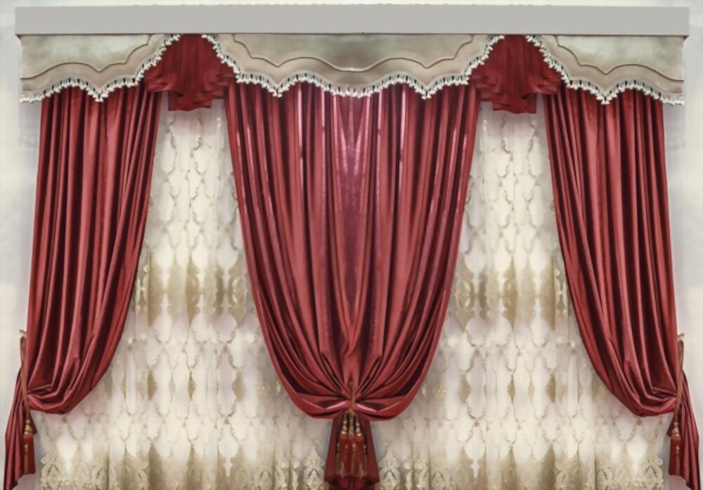 3 rideaux rouges anti-bruit