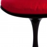 chaise tulipe noire avec coussin rouge
