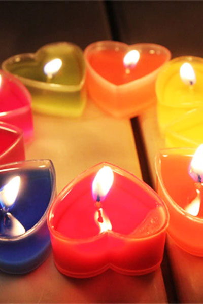 bougies en forme de coeur